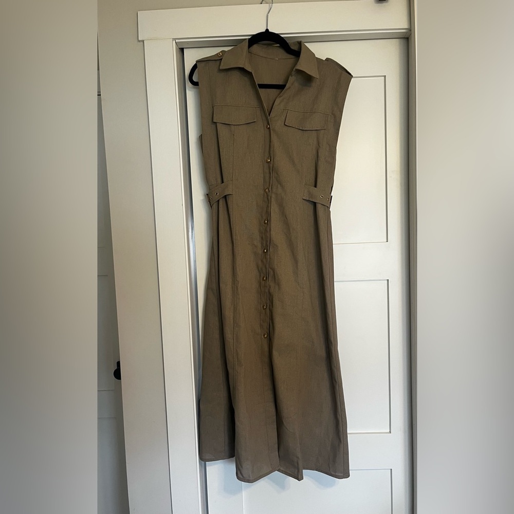 Sleeveless Button-Front Dress